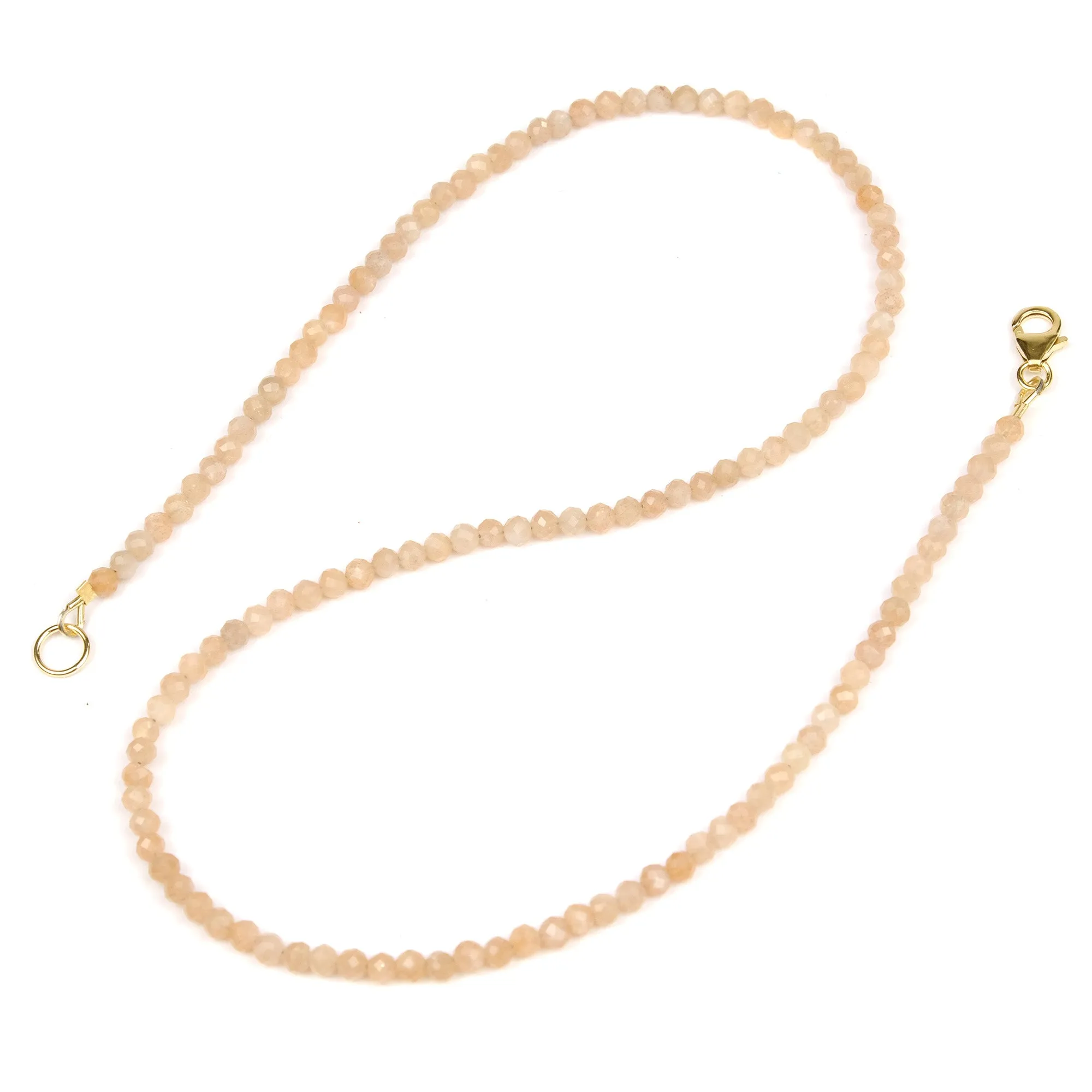 Peach Moonstone Necklace with Gold Filled Trigger Clasp