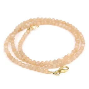 Peach Moonstone Necklace with Gold Filled Trigger Clasp