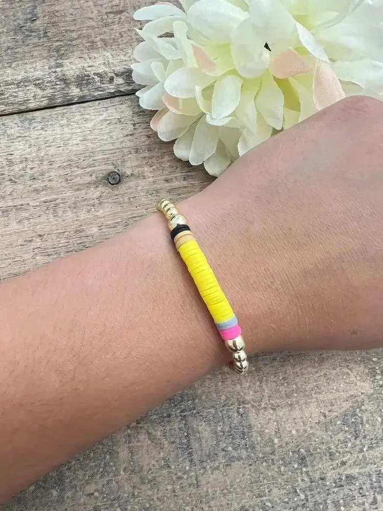 Personalized Teacher Pencil Apple Bracelet Set