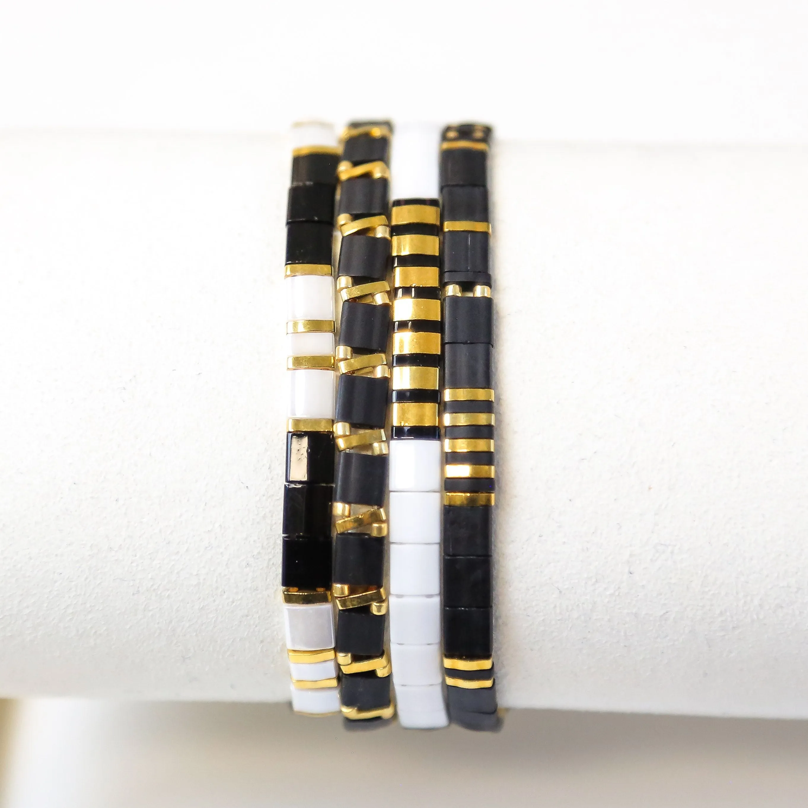 PHAROAH - 4 Tila Bead Bracelet Stack