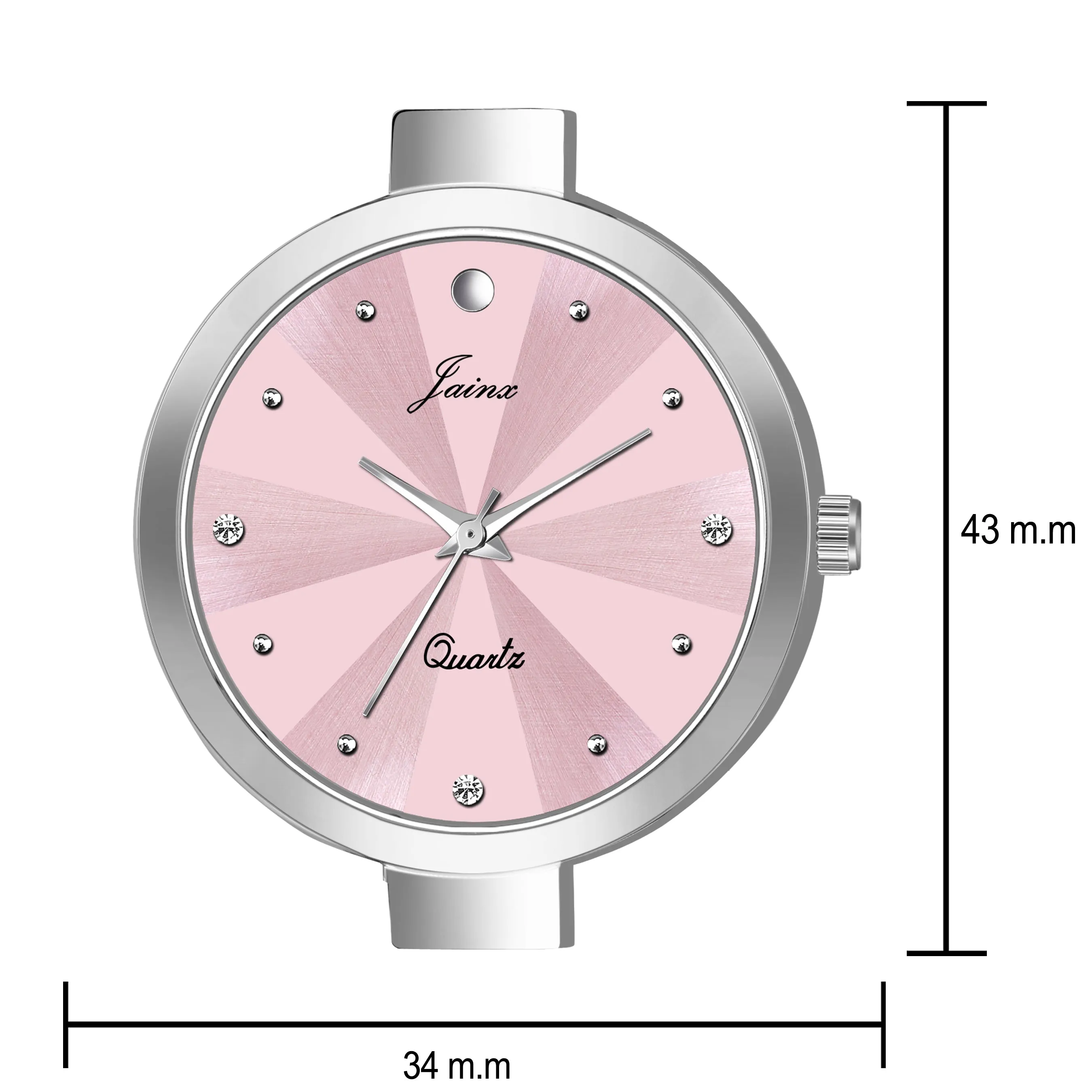 Pink Dial Steel Mesh Chain Analog Watch For Women - JW8583