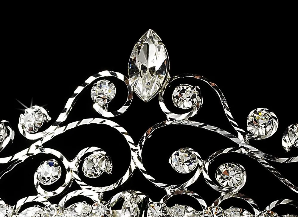 Pretty Silver Plated Crystal Bridal Tiara