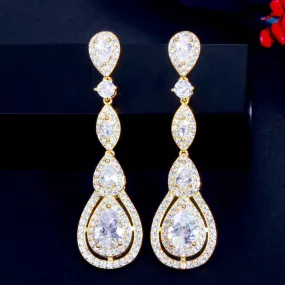 "Amalfi" - Cubic Zirconia Bridal Earrings - Available in Silver, Rose Gold and Yellow Gold