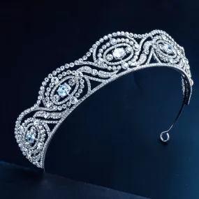 "Bailey" - Silver Cubic Zirconia Bridal Tiara