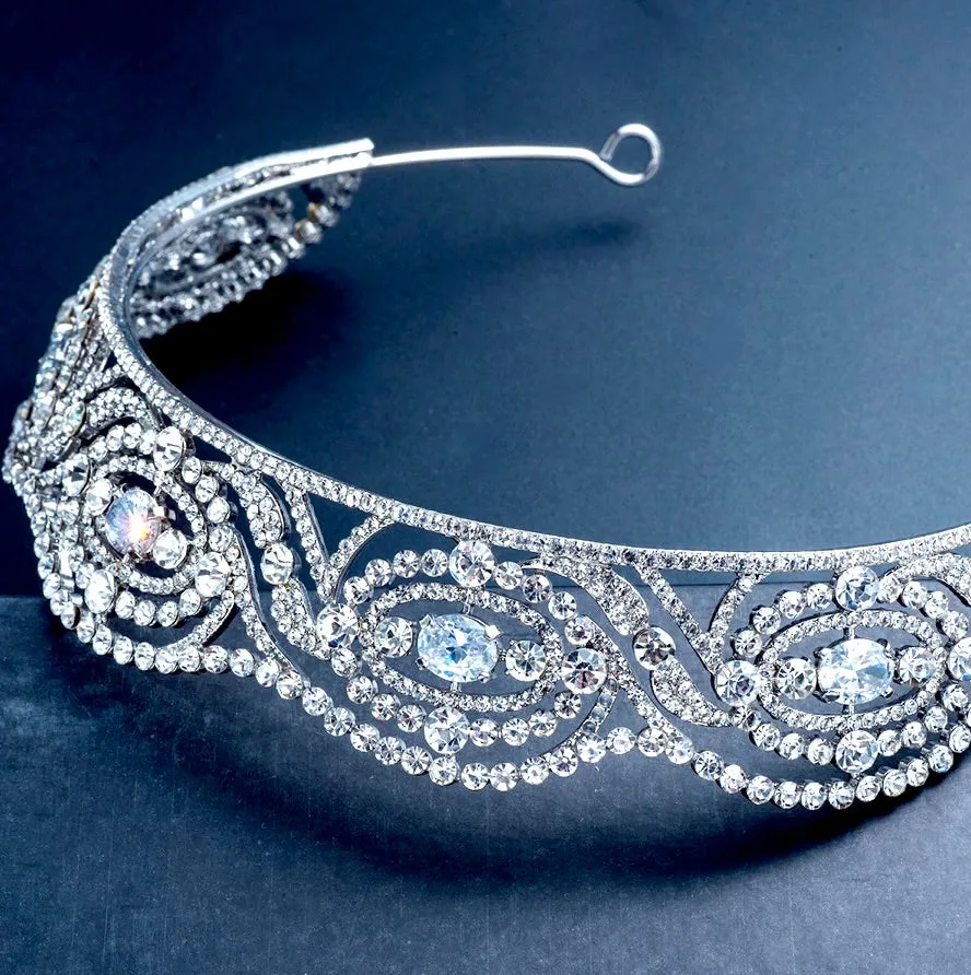 "Bailey" - Silver Cubic Zirconia Bridal Tiara