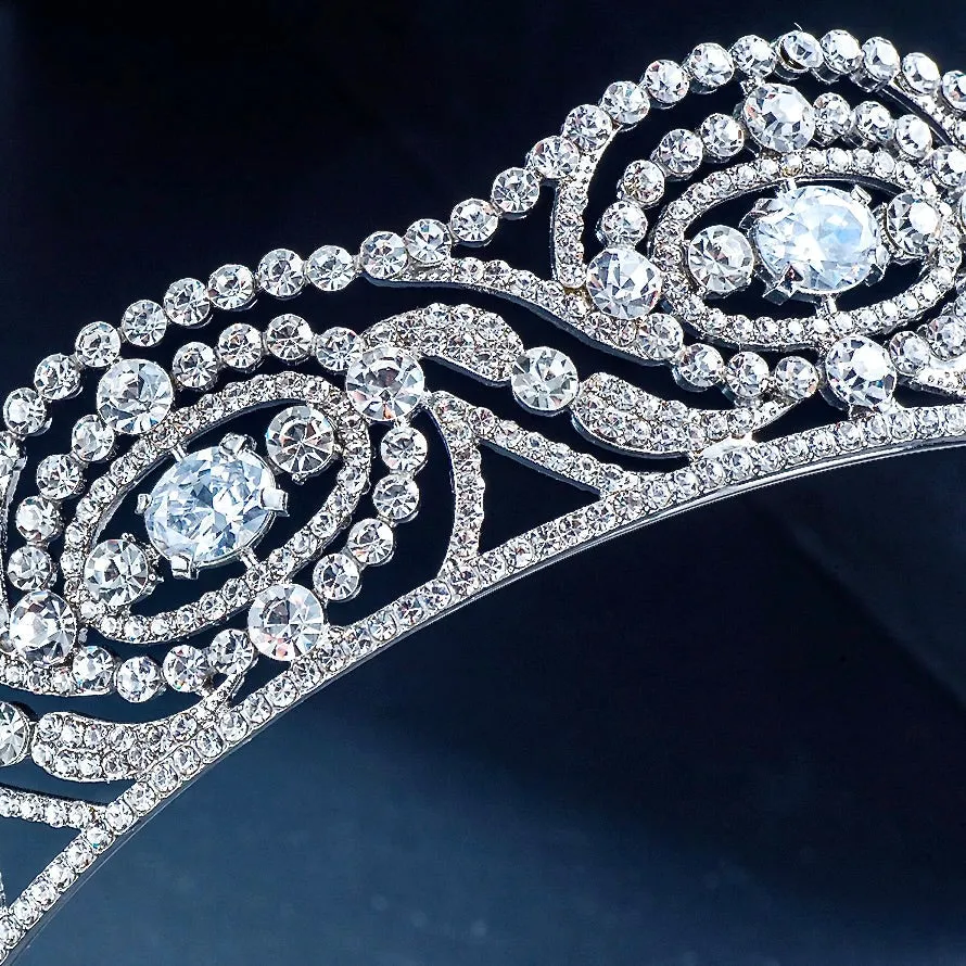 "Bailey" - Silver Cubic Zirconia Bridal Tiara