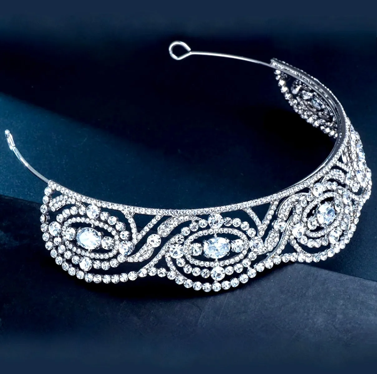 "Bailey" - Silver Cubic Zirconia Bridal Tiara