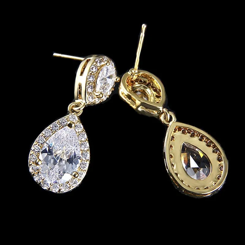 "Eniko" - Cubic Zirconia Bridal Earrings - Available in Silver, Rose Gold and Yellow Gold