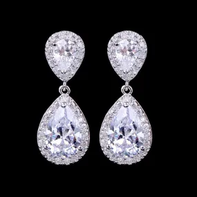 "Eniko" - Cubic Zirconia Bridal Earrings - Available in Silver, Rose Gold and Yellow Gold