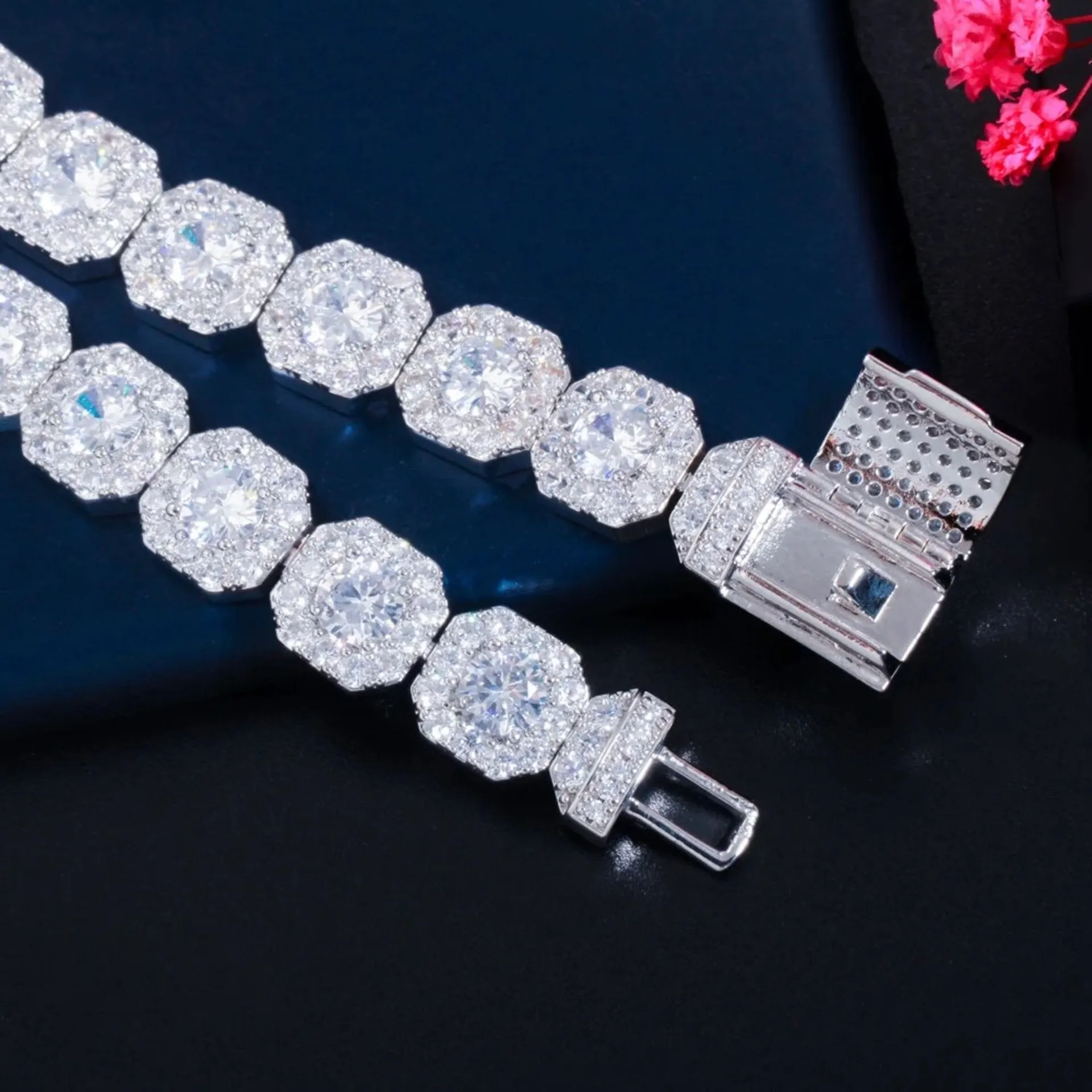 "Soraya" - Square Cubic Zirconia Bridal Bracelet