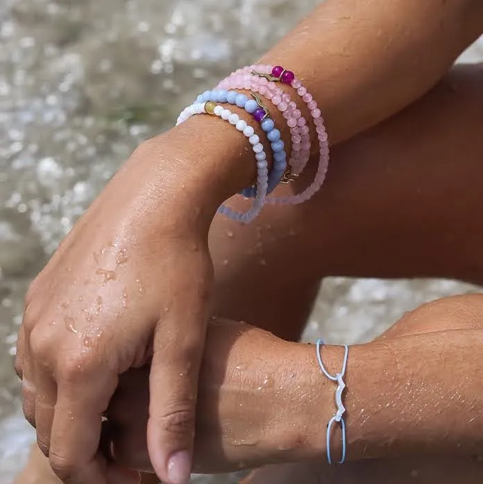 Rayminder UV Awareness Bracelet in Rose Quartz