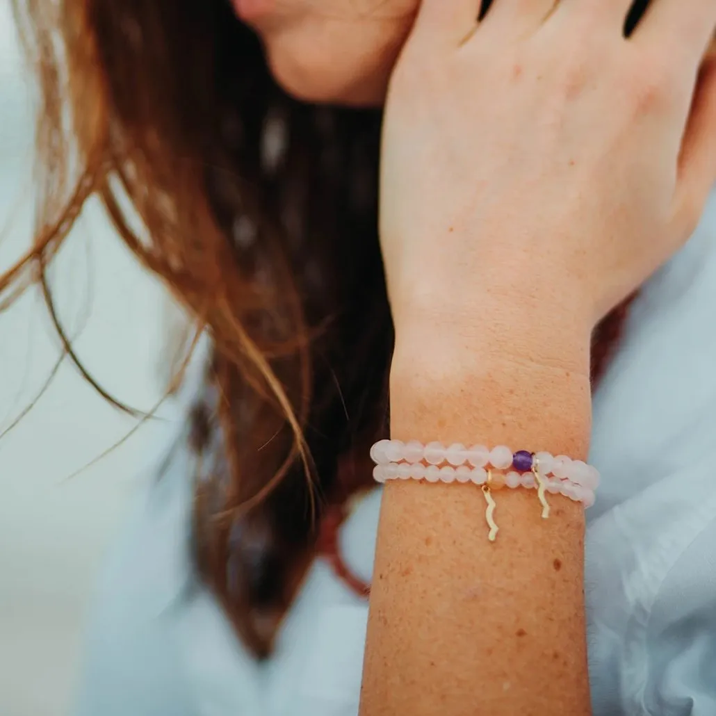 Rayminder UV Awareness Bracelet in Rose Quartz