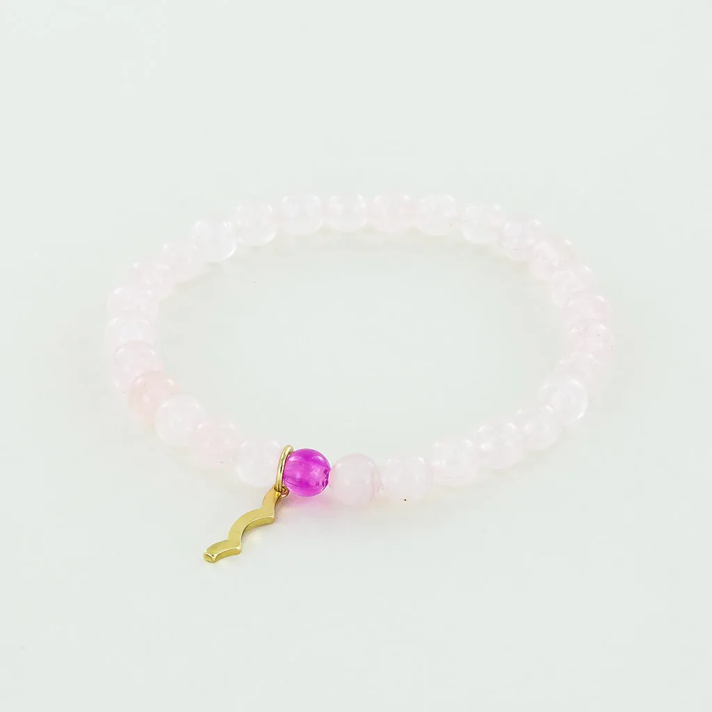 Rayminder UV Awareness Bracelet in Rose Quartz