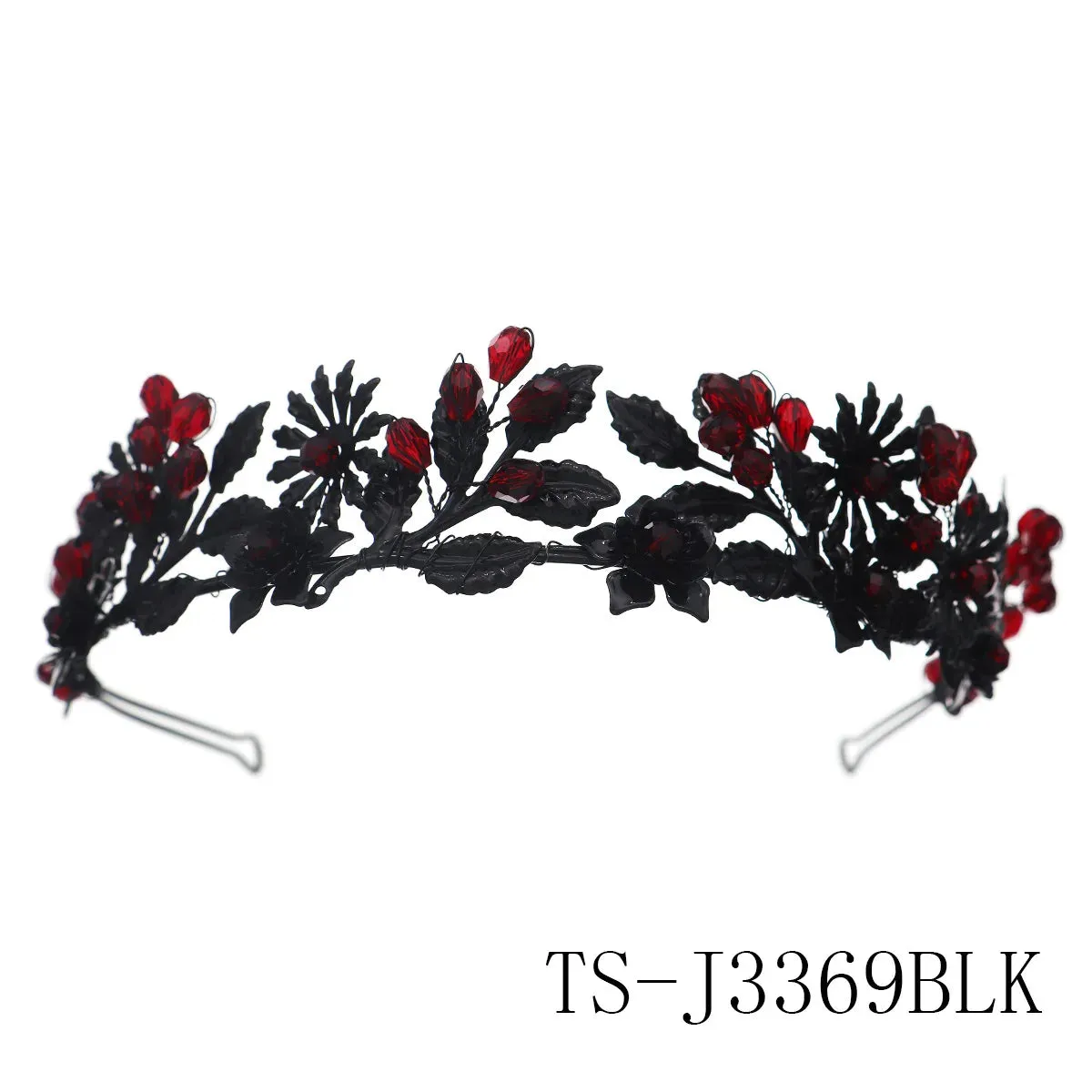 Red and Black Hair Band Headpiece Crystal Accessories