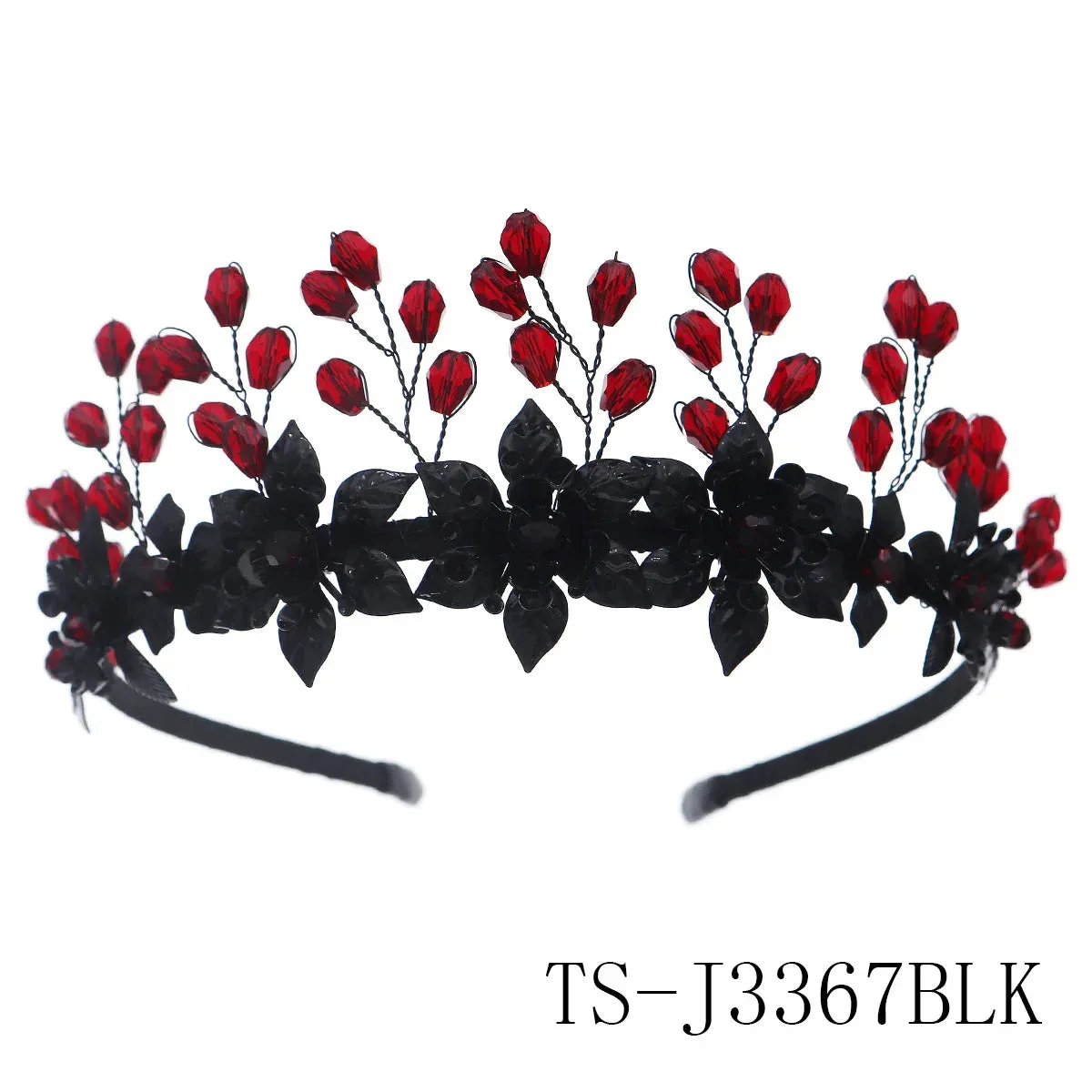 Red and Black Hair Band Headpiece Crystal Accessories