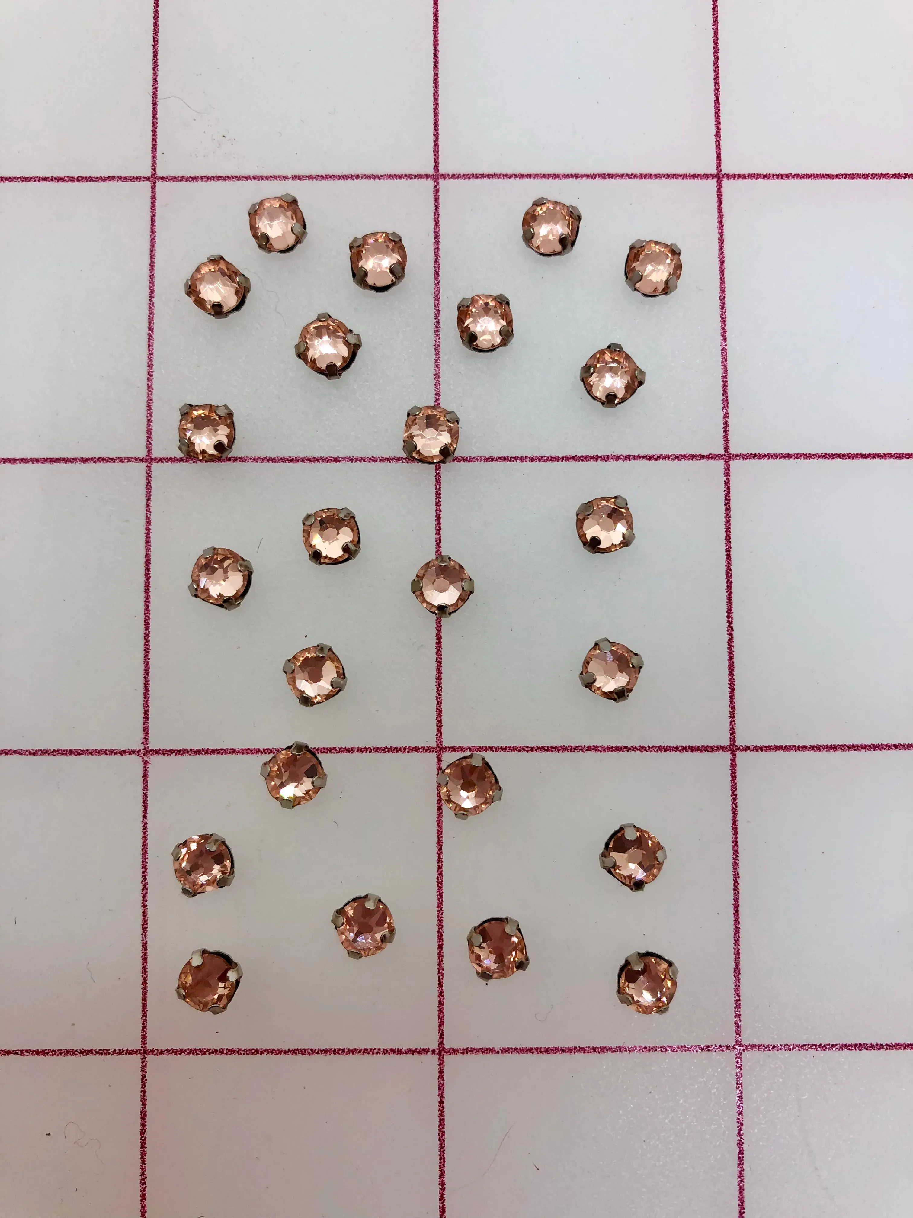 Rhinestones - 20SS Czech Bright-Cut Rose Montees Light Peach 24-Pack