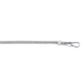 Rhodium Finish Flat Curb Watch Chain