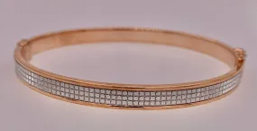 Rose Gold Vermeil Pave' Glitter Bangle