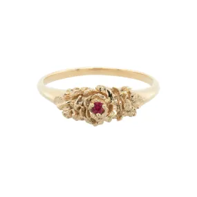 Ruby Old Garden Rose Signet Ring