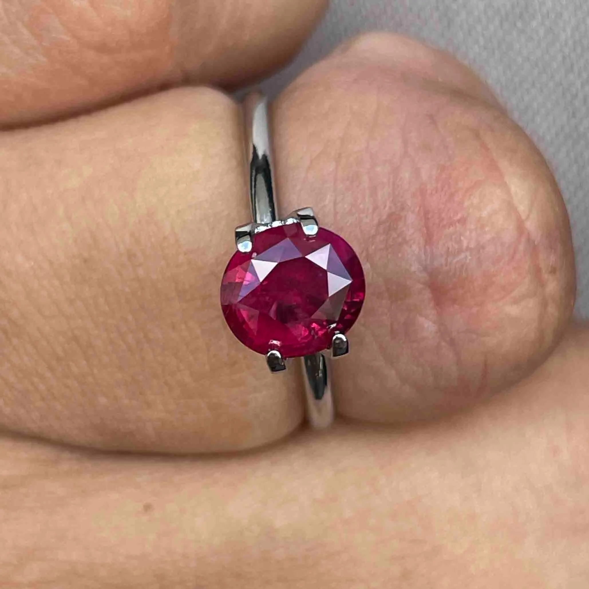 ruby stone with ring stone in silver red gemstone, natural stone jewelry rings gemstone jewelry precious stone. Natural ruby stone ring 1.91 crt