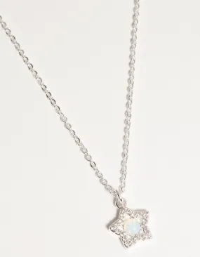 Silver Plated Diamante Star Necklace