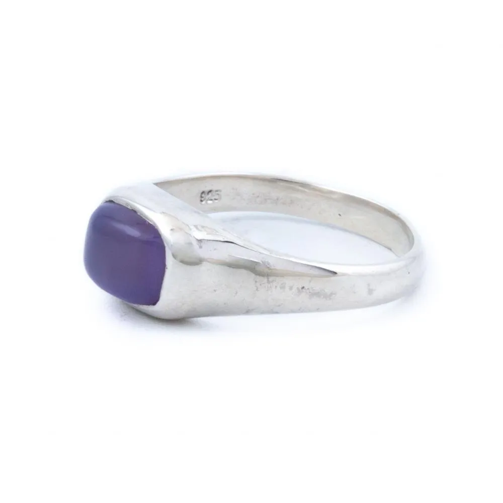 Silver Purple Chalcedony Ring