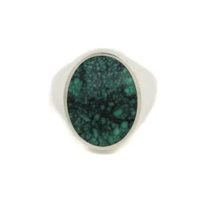 Silver x Oval Variscite Inlay Signet