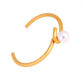 Simple Single Pearl Bangle Bracelet