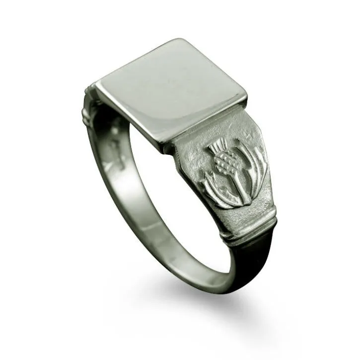 Small Scottish Thistle Signet Ring