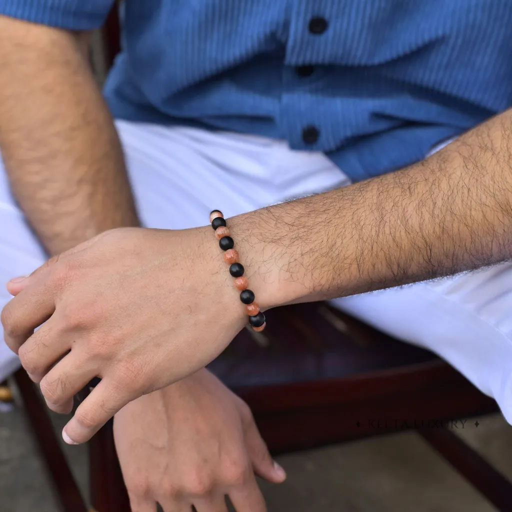 Solar Flare - Sunstone & Black Onyx Bracelet