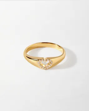 Sophia Heart Signet Ring