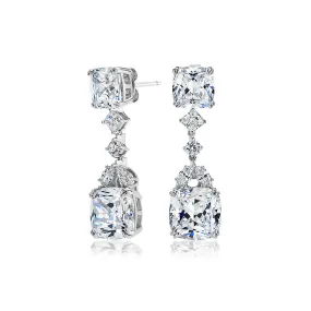 Statement earrings with 13.18 carats* of diamond simulants in sterling silver