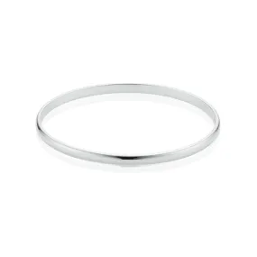 Sterling Silver 50x3mm Half Round Kids Bangle