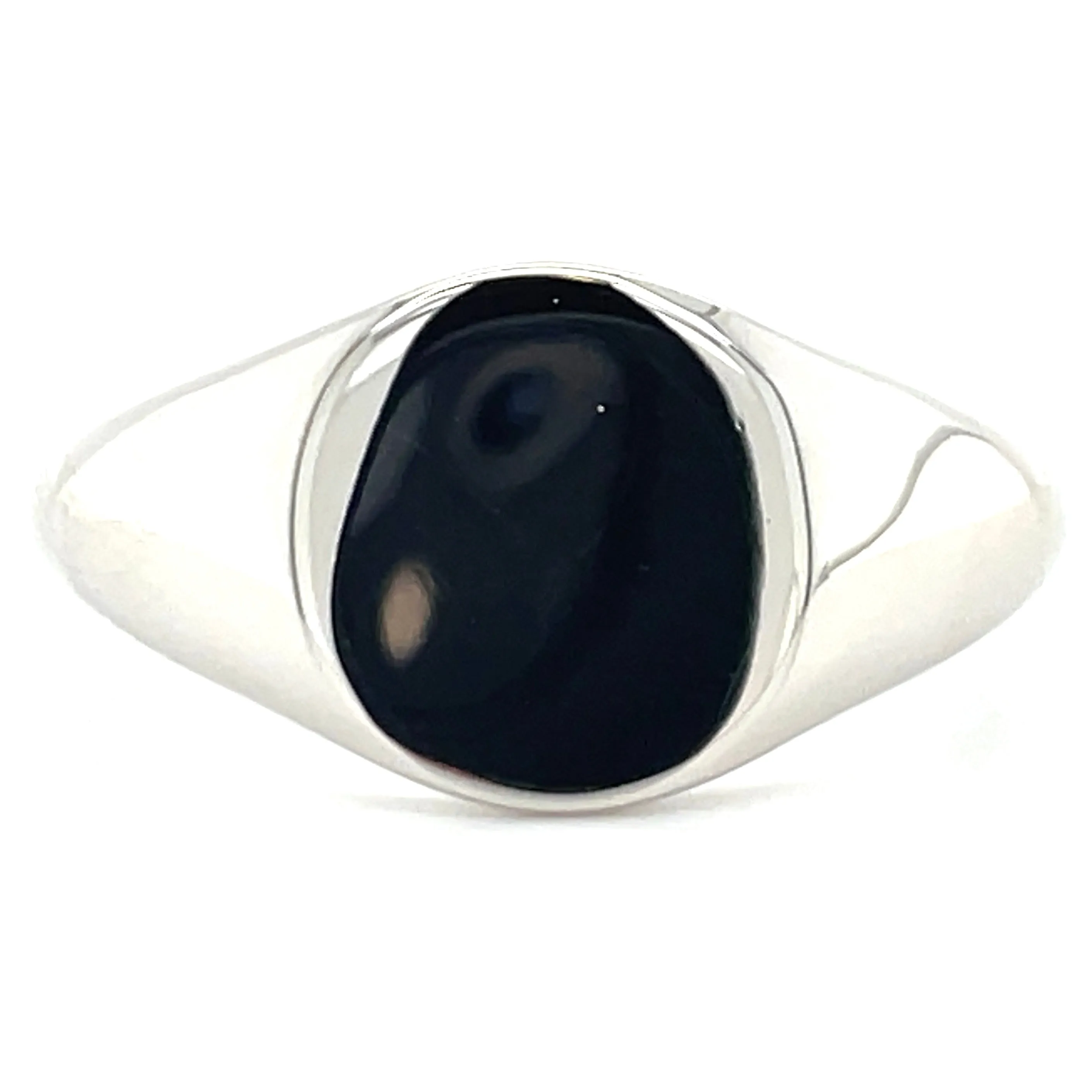 Sterling Silver Gents Round Signet Ring