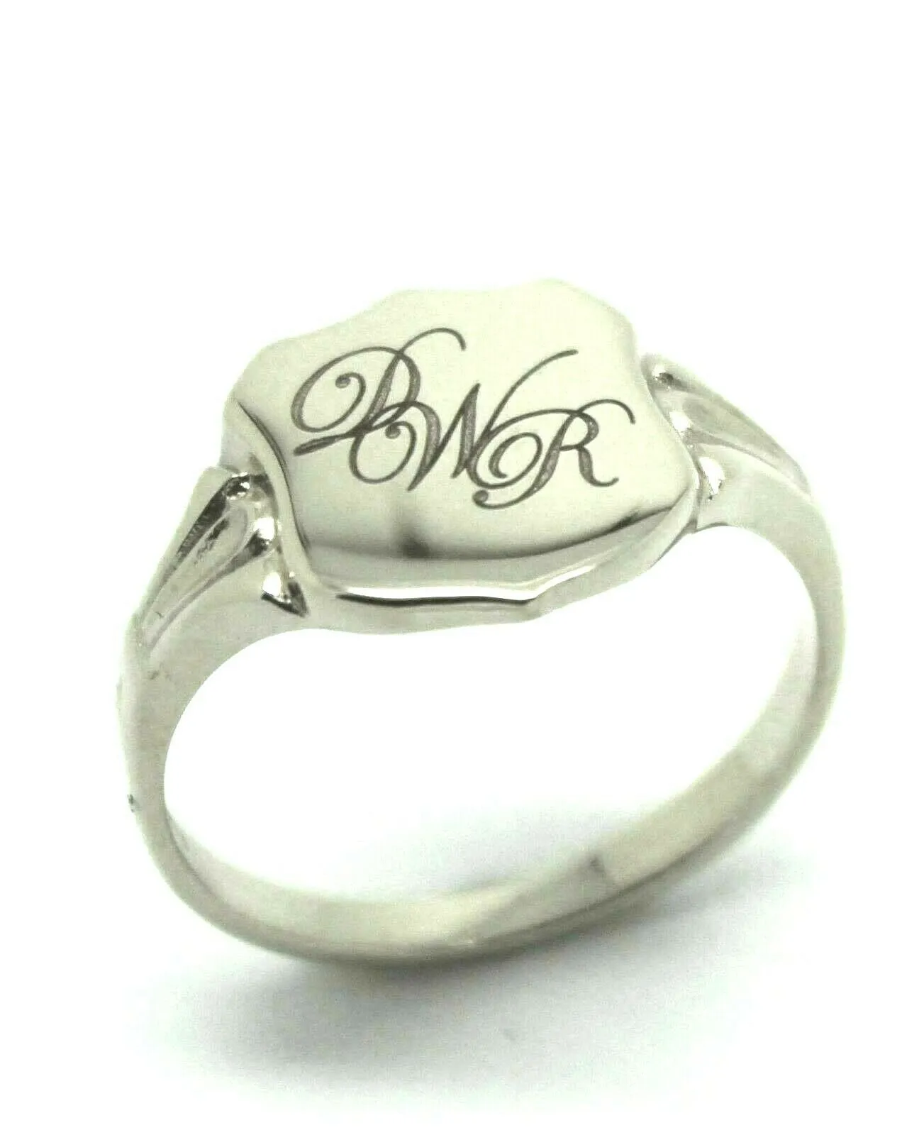 Sterling Silver Large Signet Ring Size 7 Plus Engraving Of Three Initials