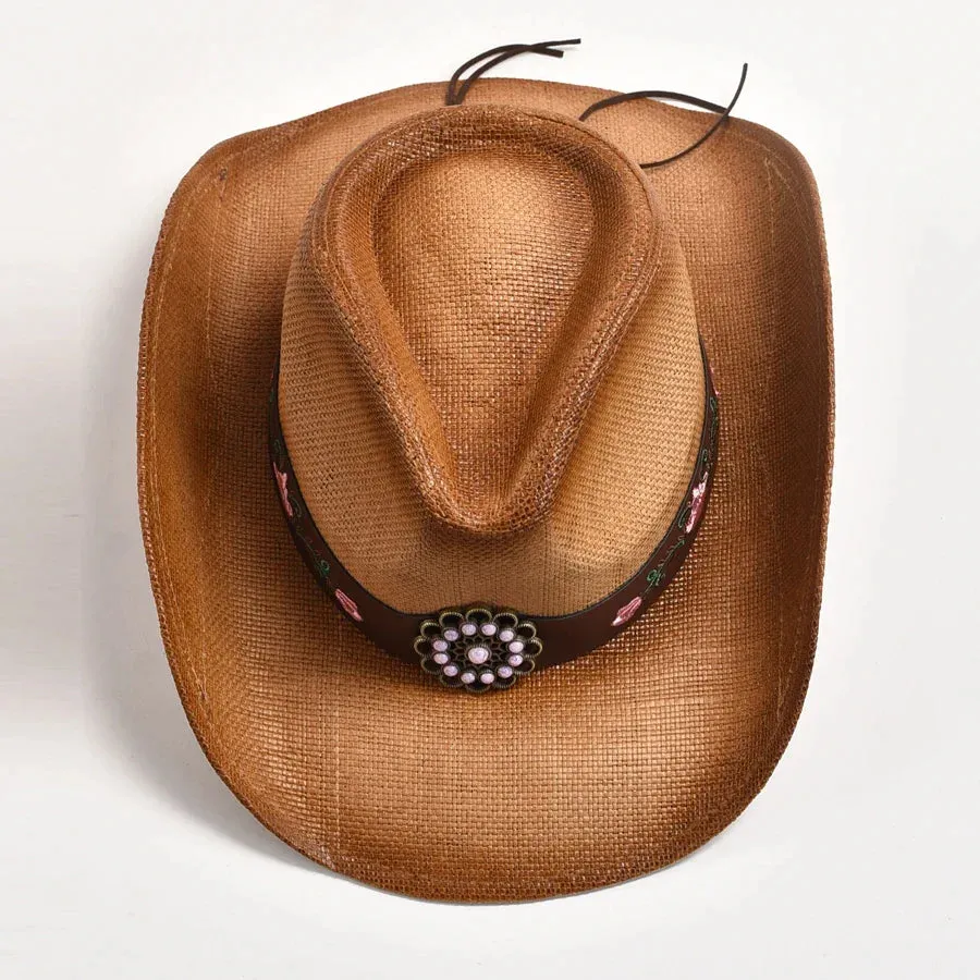 Straw Western Cowboy Hat Vintage Jazz Hat