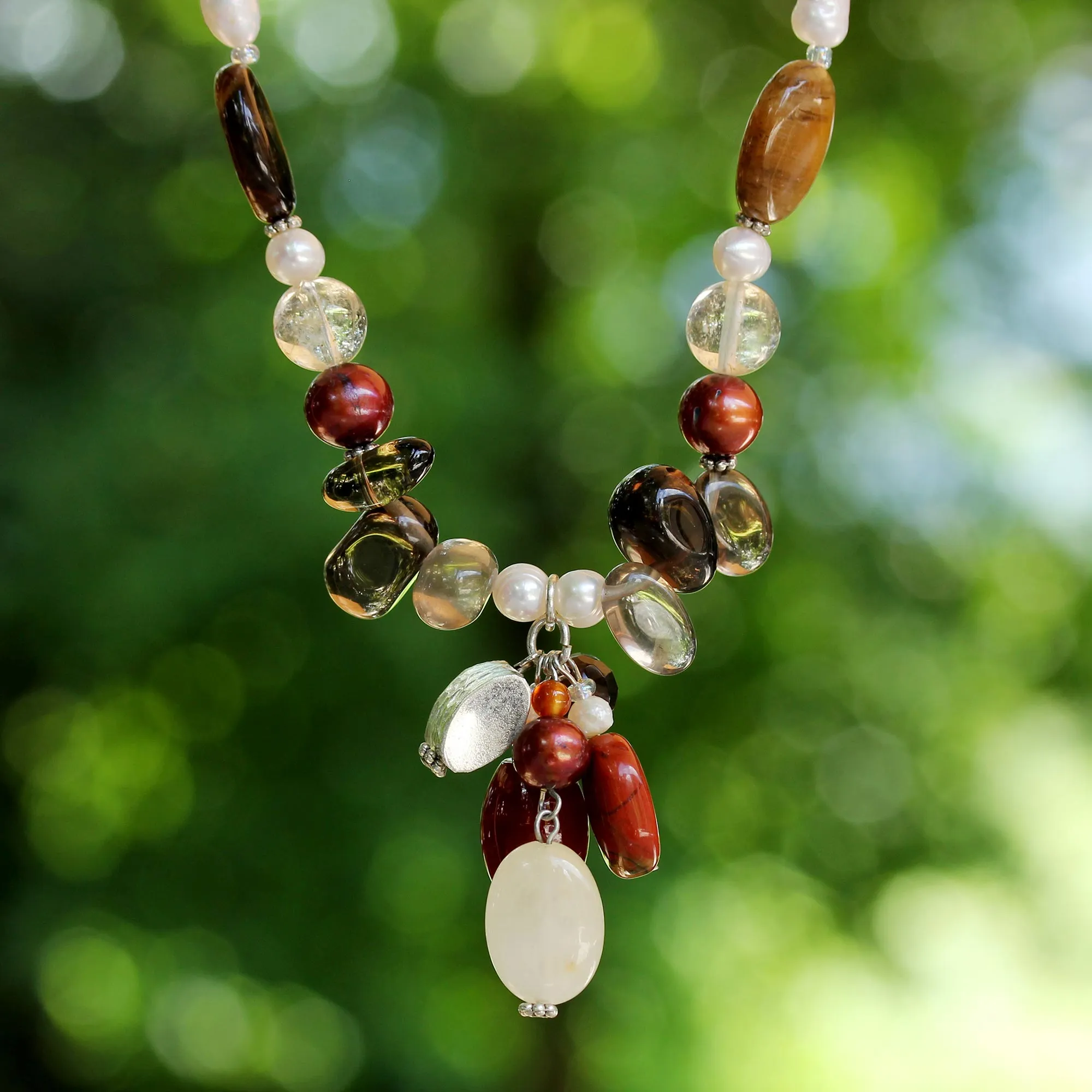 Sun Goddess Multi-Gem Beaded Necklace