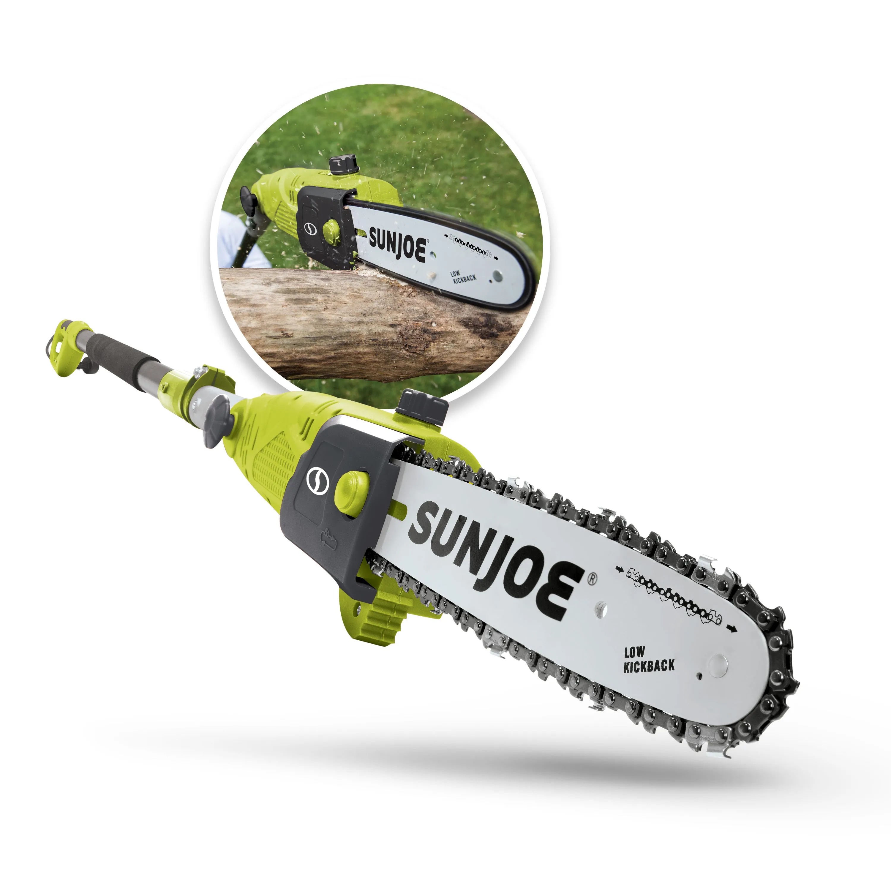 Sun Joe SWJ803E Electric Multi-Angle Pole Chain Saw | 10-Inch | 8.0-Amp (Green)