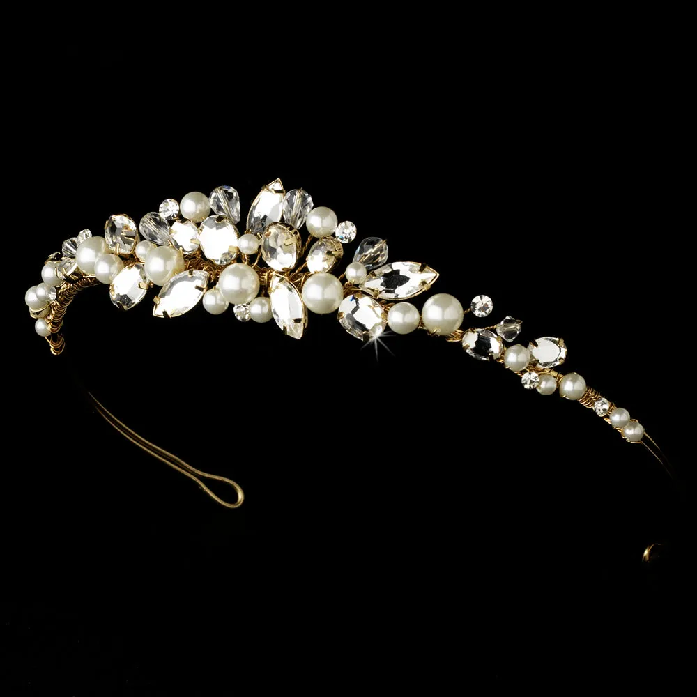 Swarovski Crystal & Natural Pearl Bridal Tiara