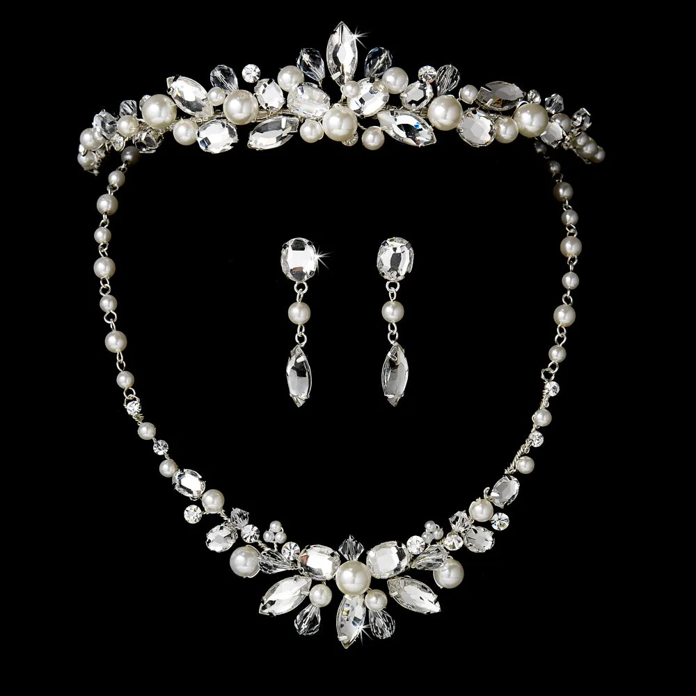 Swarovski Crystal & Natural Pearl Bridal Tiara