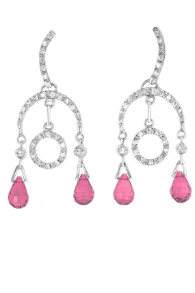 Sylvie Pink Zirconia Drop Earrings