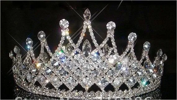 Tall  crystal tiara crown  Couture inspired modern crystal tiara Clear rhinestone crystal  'last one'