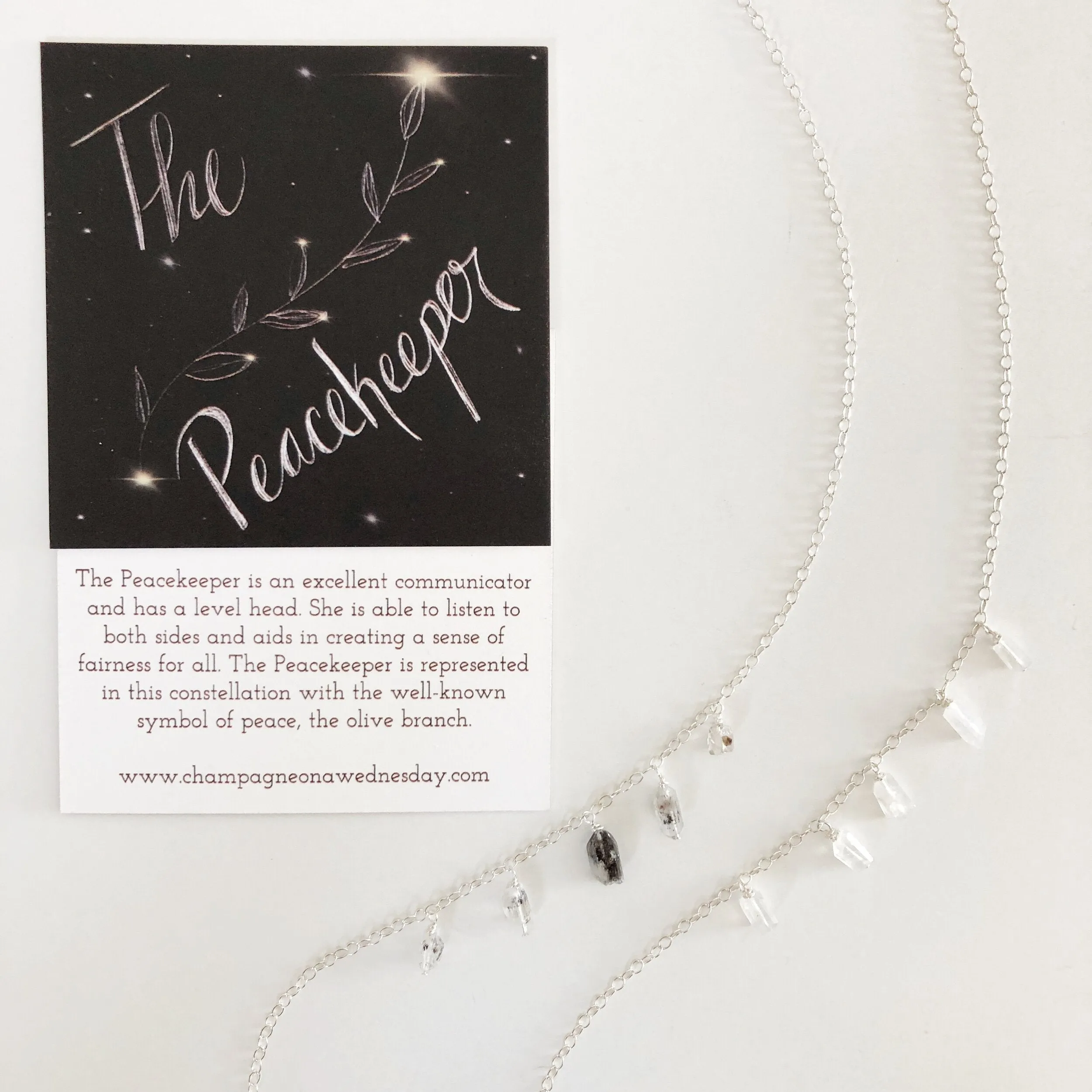 The Peacekeeper- Dainty Silver Layering Necklace (15.5 inches)