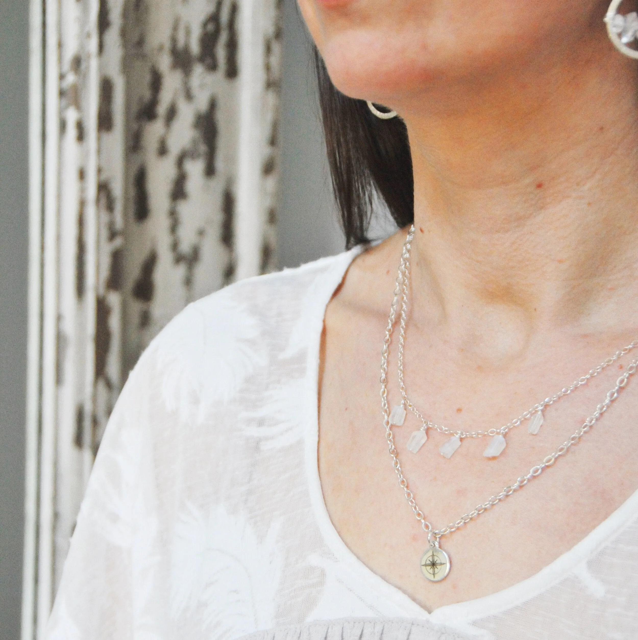 The Peacekeeper- Dainty Silver Layering Necklace (15.5 inches)