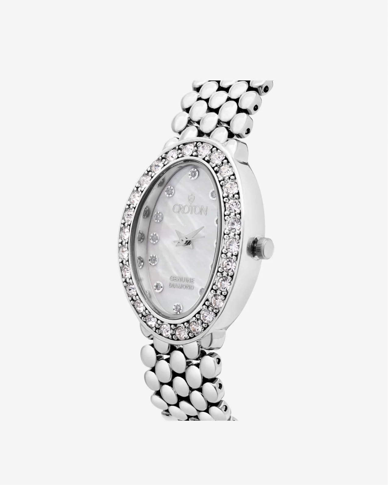 THE VALISSA Croton Ladies Oval Mother of Pearl Dial Watch with Diamond Markers