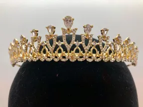 Tiara - Delicate Traditional Crystal and Gold