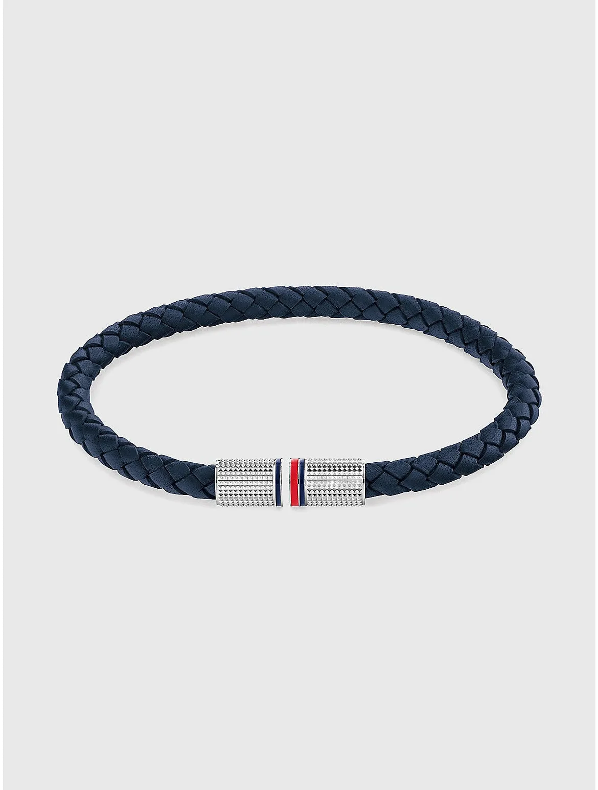 Tommy Hilfiger Men's Braided Blue Leather Bracelet