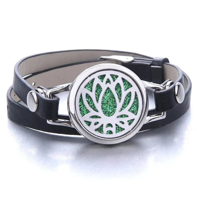 Tree of Life Essential Oil Diffuser Leather Bracelet