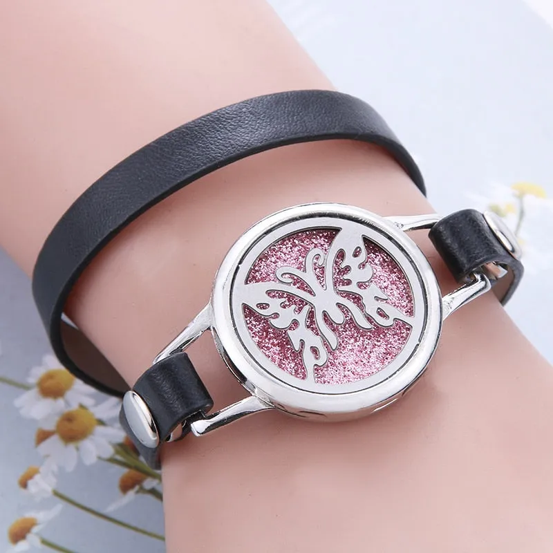 Tree of Life Essential Oil Diffuser Leather Bracelet