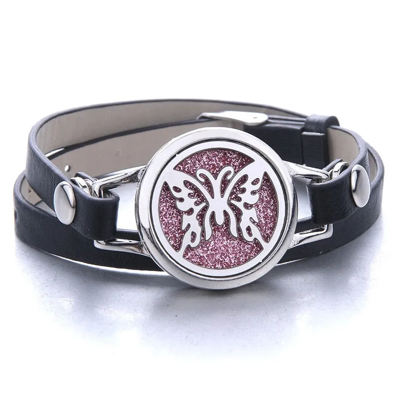 Tree of Life Essential Oil Diffuser Leather Bracelet